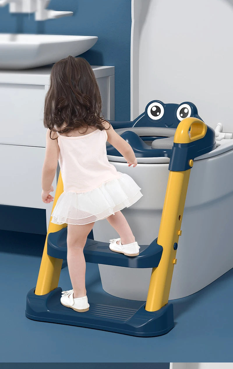 KinderPot™ Folding Baby Potty Training Seat with Step Stool Ladder – Portable Travel Toilet