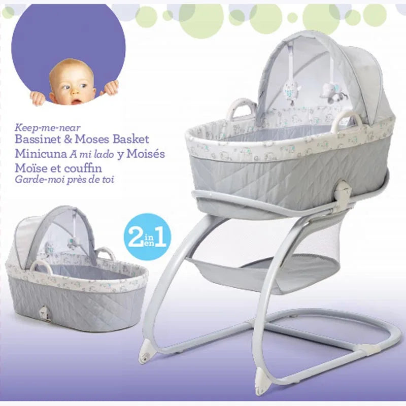 2-in-1 Baby Rocking Bassinet with Music
