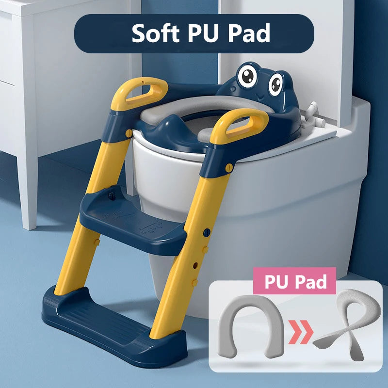 KinderPot™ Folding Baby Potty Training Seat with Step Stool Ladder – Portable Travel Toilet