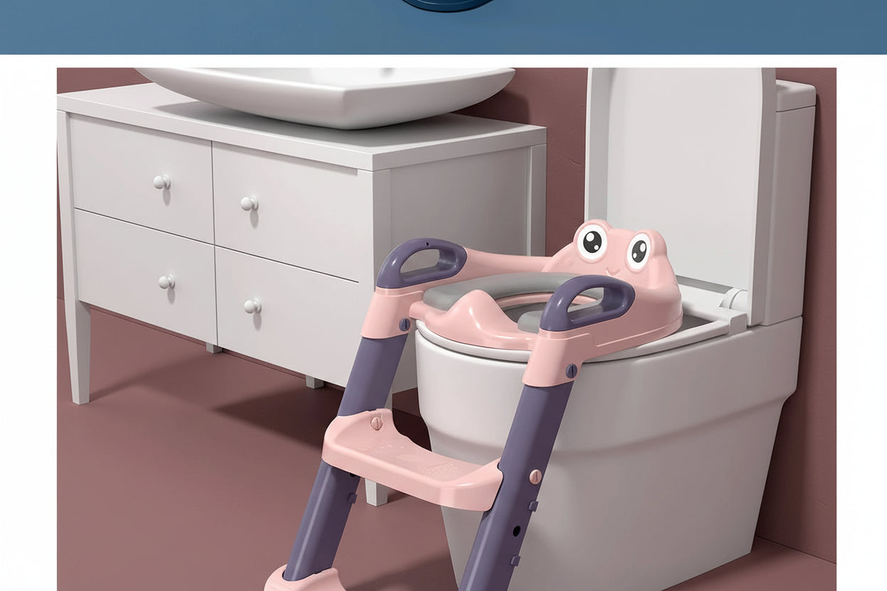 KinderPot™ Folding Baby Potty Training Seat with Step Stool Ladder – Portable Travel Toilet