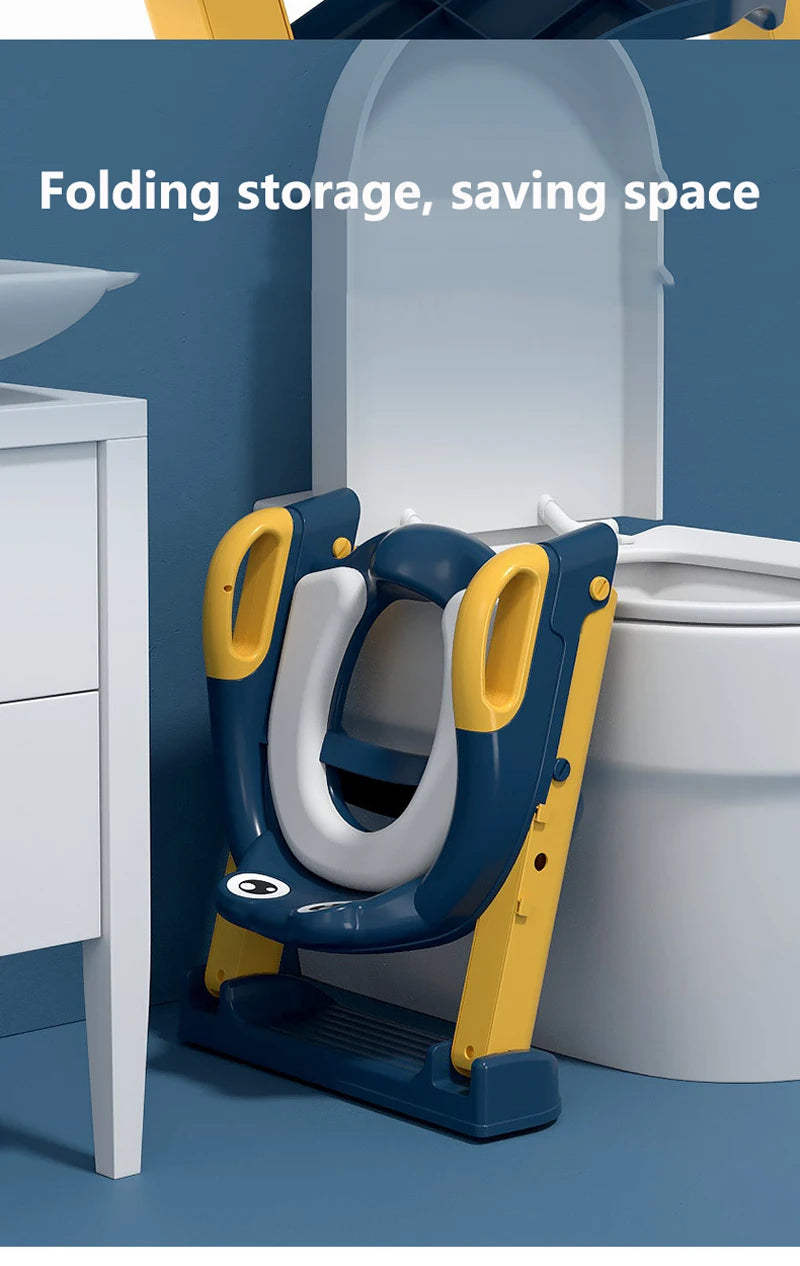 KinderPot™ Folding Baby Potty Training Seat with Step Stool Ladder – Portable Travel Toilet