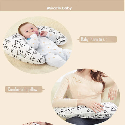 2-Pack U-Shaped Baby Nursing Pillows with Cotton Zipper Covers