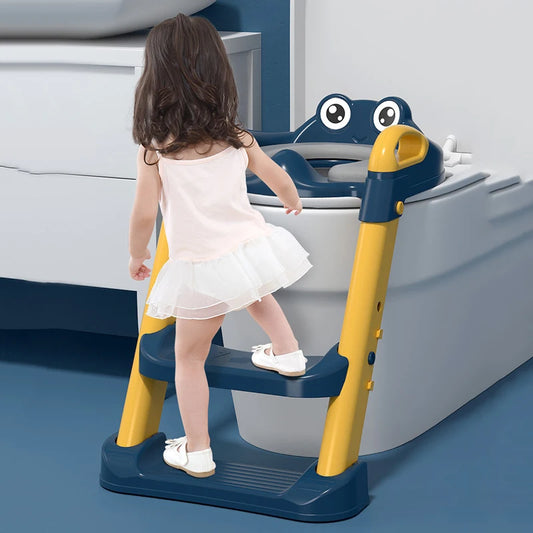 KinderPot™ Folding Baby Potty Training Seat with Step Stool Ladder – Portable Travel Toilet