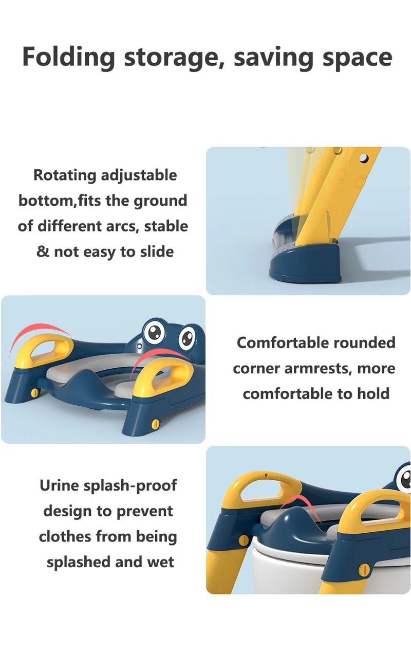 KinderPot™ Folding Baby Potty Training Seat with Step Stool Ladder – Portable Travel Toilet