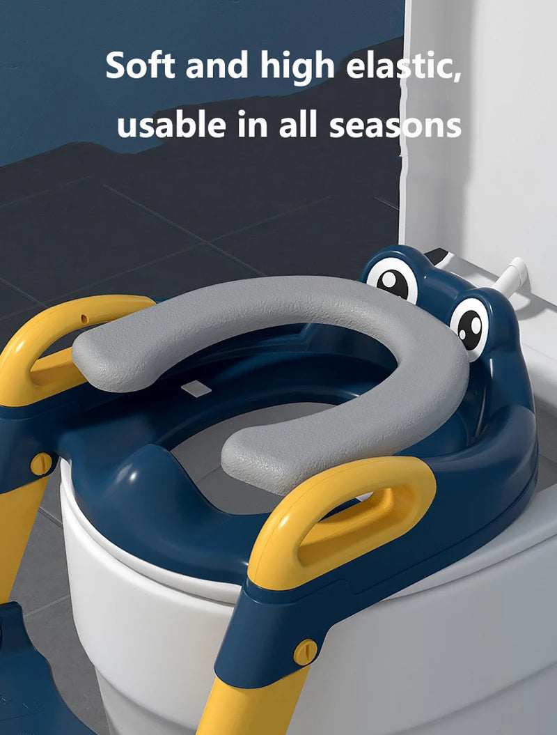 KinderPot™ Folding Baby Potty Training Seat with Step Stool Ladder – Portable Travel Toilet