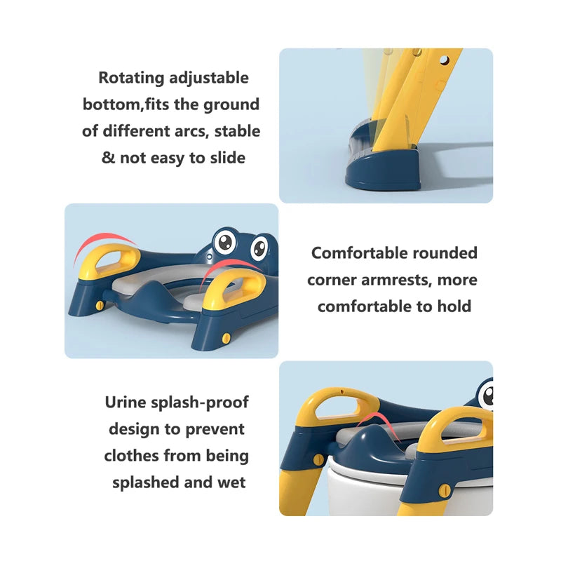 KinderPot™ Folding Baby Potty Training Seat with Step Stool Ladder – Portable Travel Toilet