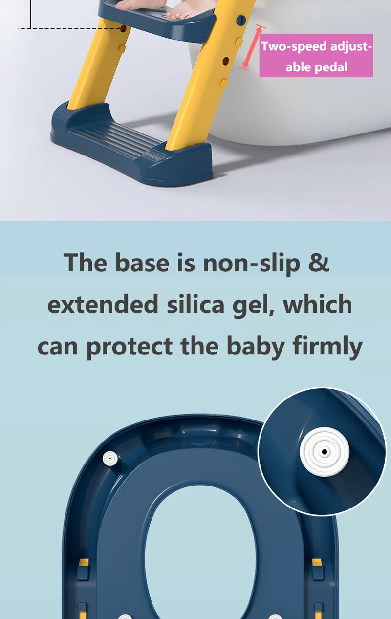 KinderPot™ Folding Baby Potty Training Seat with Step Stool Ladder – Portable Travel Toilet