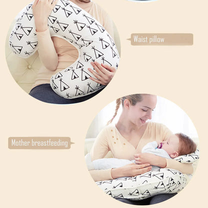 2-Pack U-Shaped Baby Nursing Pillows with Cotton Zipper Covers