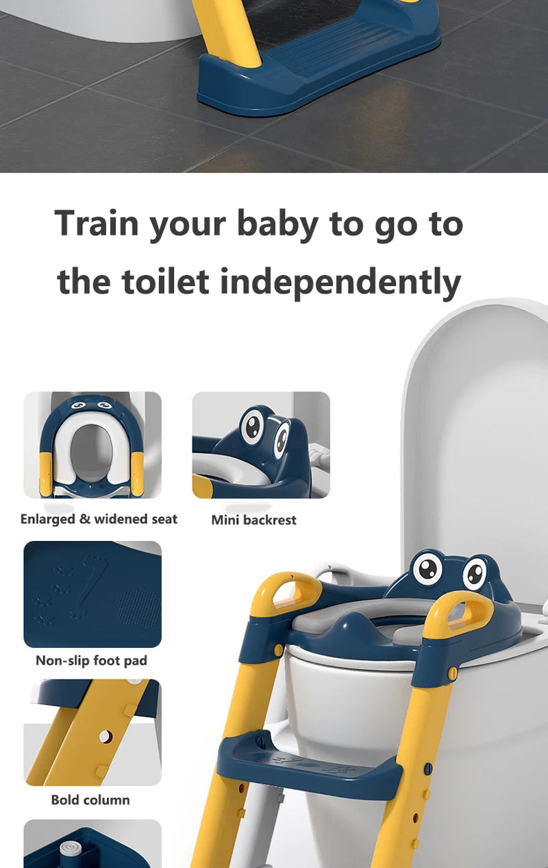 KinderPot™ Folding Baby Potty Training Seat with Step Stool Ladder – Portable Travel Toilet