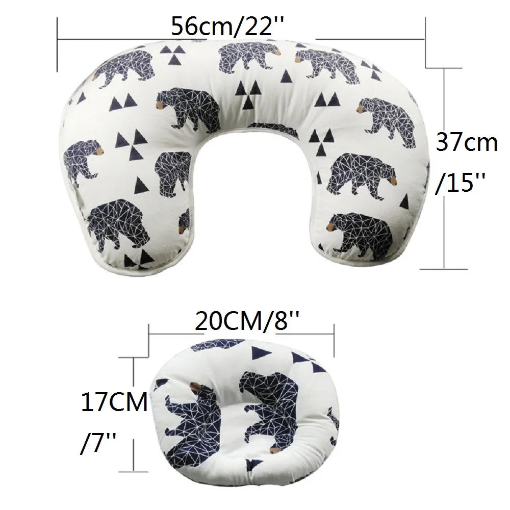 2Pcs U-Shaped Baby Nursing Pillows Maternity Breastfeeding Pillow Infant Newborn Feeding Zipper Cover Cotton Waist Neck Cushion