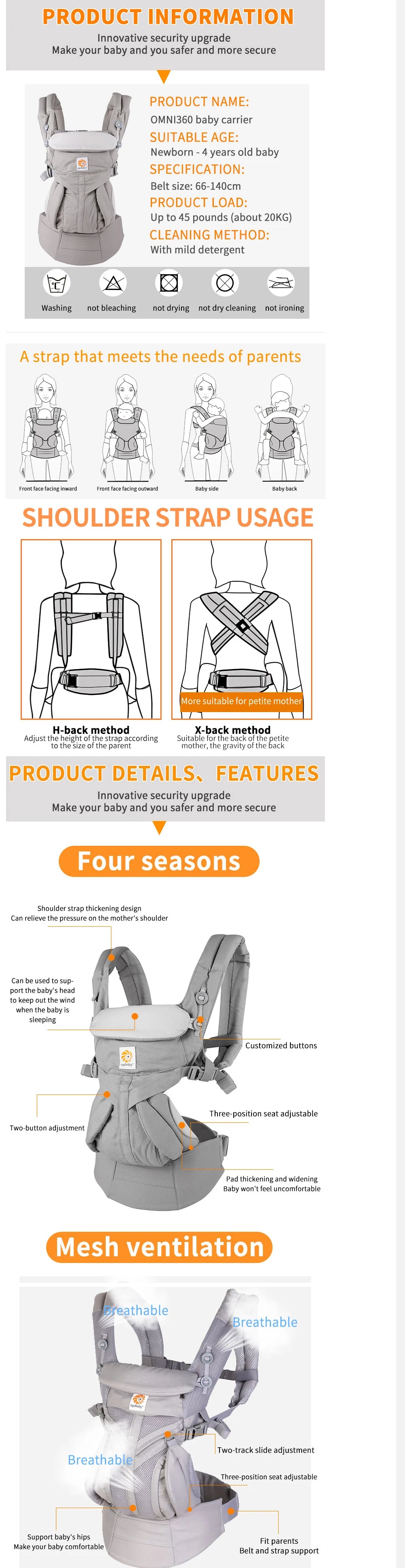 EgoBaby™ Omni Breeze 360 Baby Carrier