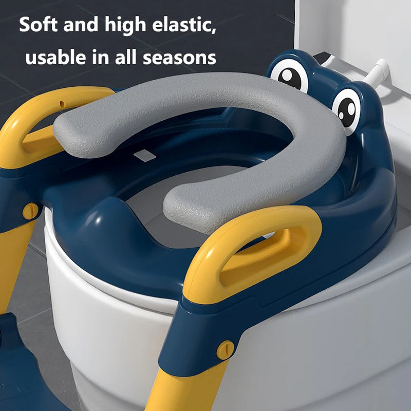 KinderPot™ Folding Baby Potty Training Seat with Step Stool Ladder – Portable Travel Toilet