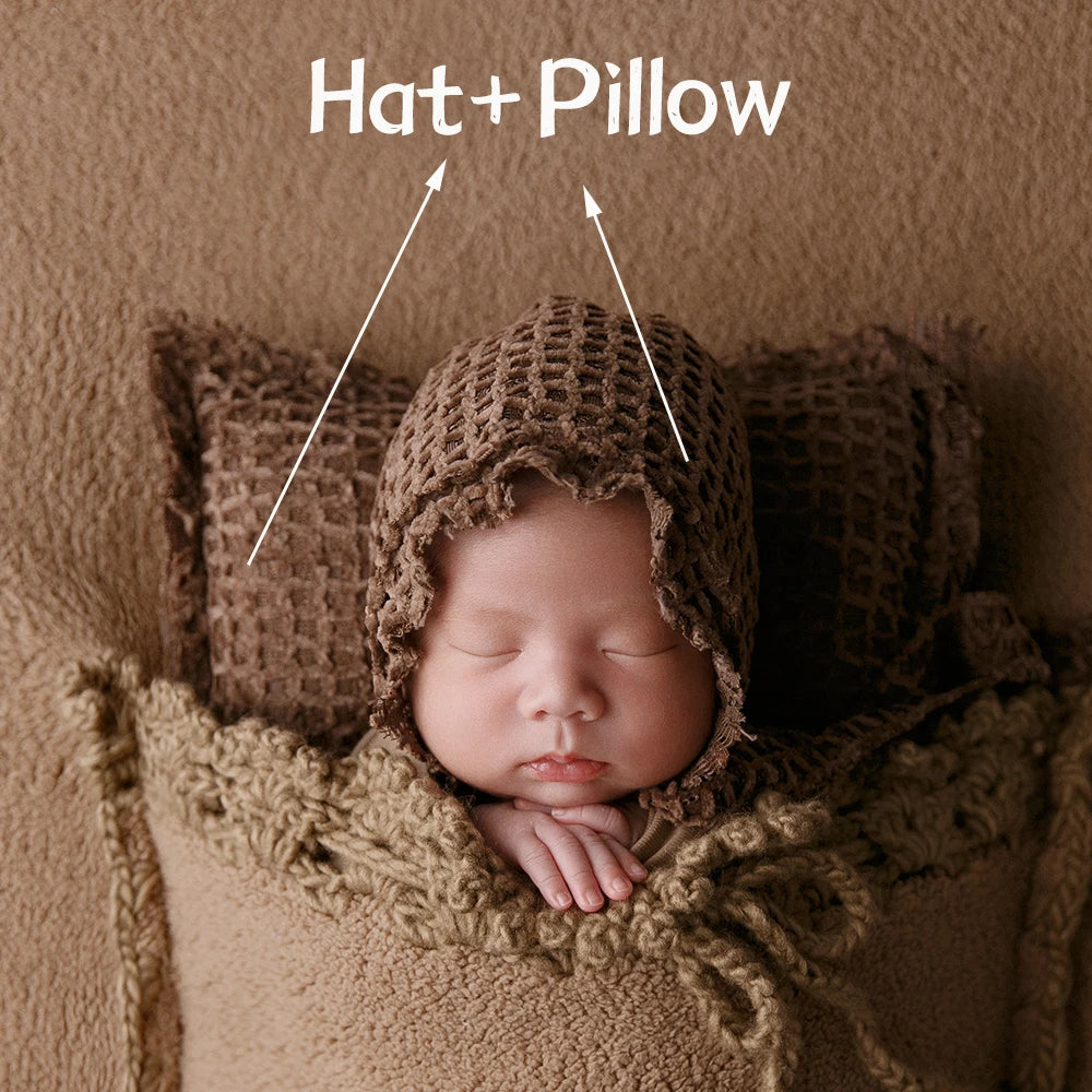 🧸 Baby Sleeping Bag Blanket – Brown Newborn Photography Prop (0–6M | Unisex)