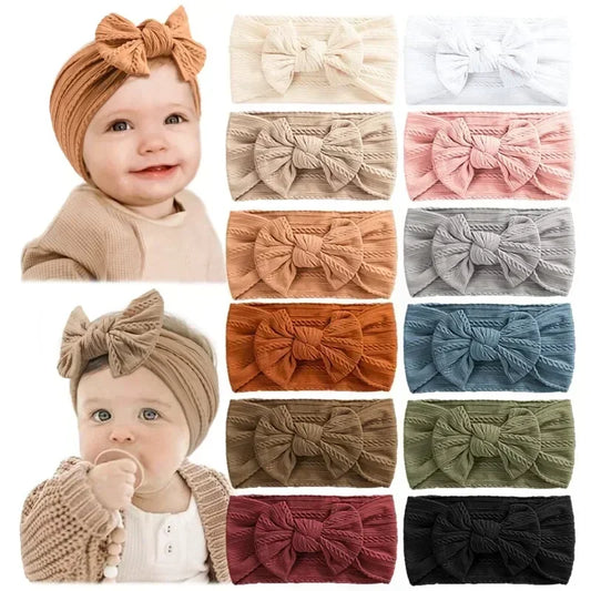 LittleCrown™ Baby Headband – Soft Cotton Blend Stretchy Bow for Newborns