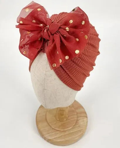 I LOVE DAD™ Baby Bowknot Turban Hat – Soft Cotton & Polyester Beanie for Newborns 0–1Y