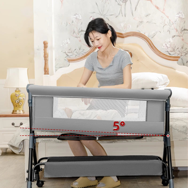 SnugNest™ Foldable Baby Crib Portable Bassinet with Changing Table, Storage & Mosquito Net