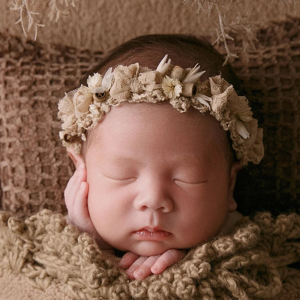 🧸 Baby Sleeping Bag Blanket – Brown Newborn Photography Prop (0–6M | Unisex)