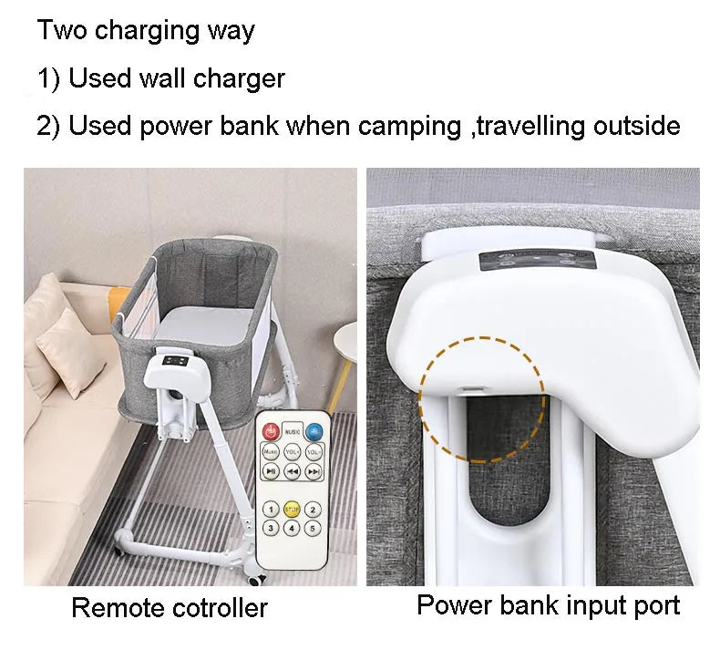 XMSJ™ Electric Rocking Baby Swing Bed