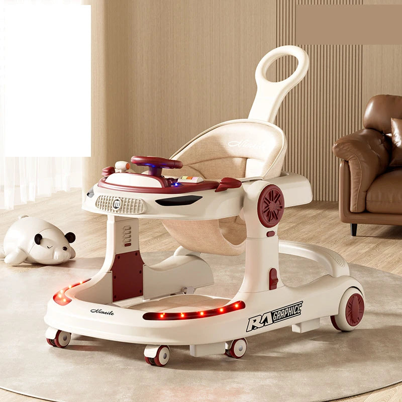 Foldable 5-Wheel Baby Walker – Safe & Stable Walking A