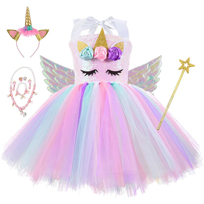 Princess Girls Unicorn Tutu Dress