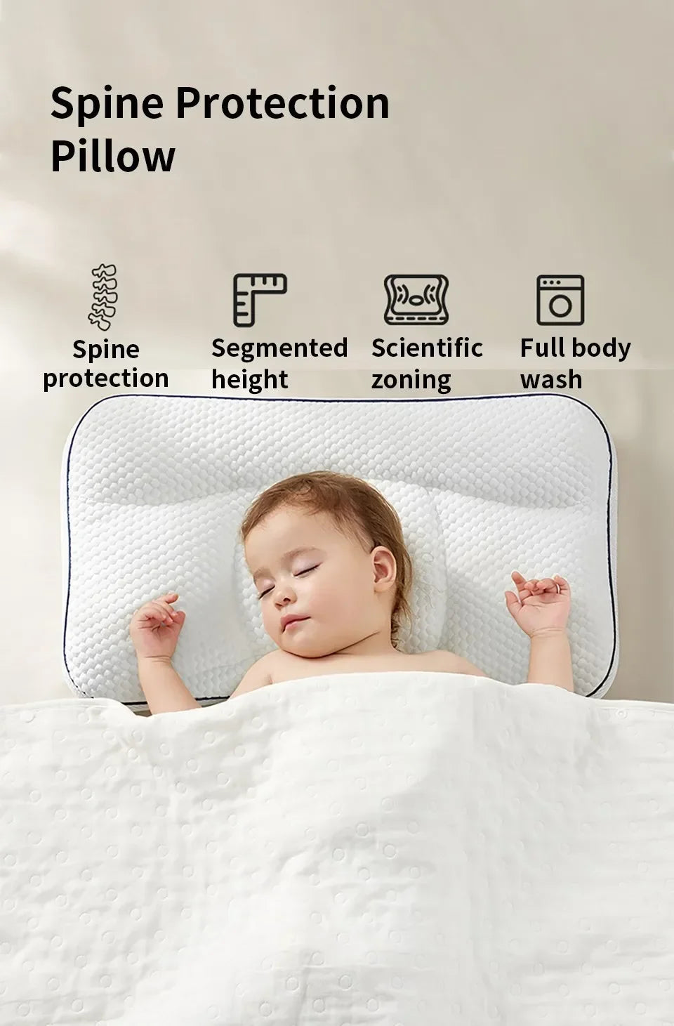 AIBEDILA Kids Neck Pillow – Soft, Breathable & Ergonomic Support for Growing Children