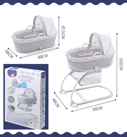 2-in-1 Baby Rocking Bassinet with Music