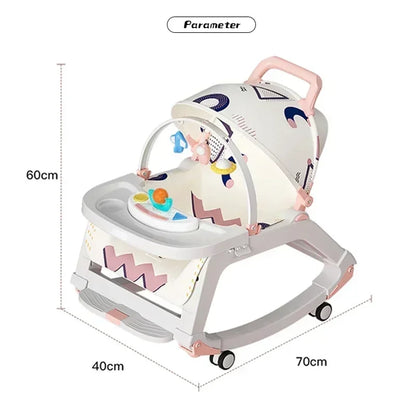 DreamNest™ 5-in-1 Baby Rocking Chair | Multi-Functional Bouncer, Seat, Rocker, Dining & Trolley