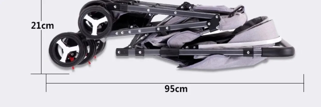 WarmHouse™ TwinFlex Double Stroller – Foldable Comfort for Two Kids