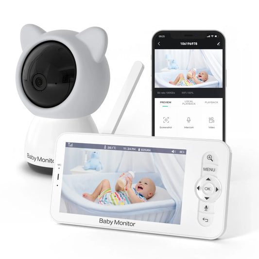 MBOSS 5 HD WIFI Baby Monitor with PTZ, App Control & Lullabies