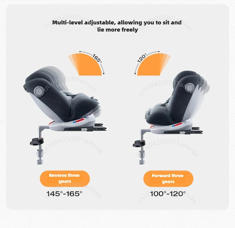 TM™ ISOFIX Child Safety Car Seat – 360° Rotatable Travel Seat for Newborn to 12 Years