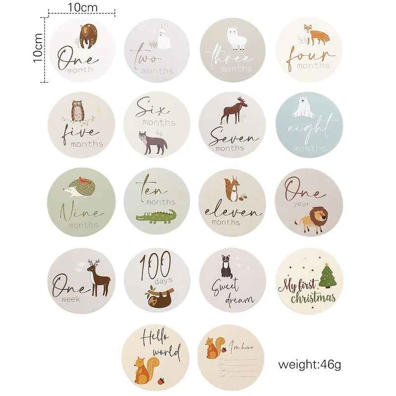 Wooden Baby Milestone Age Cards Set