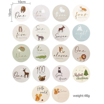 Wooden Baby Milestone Age Cards Set