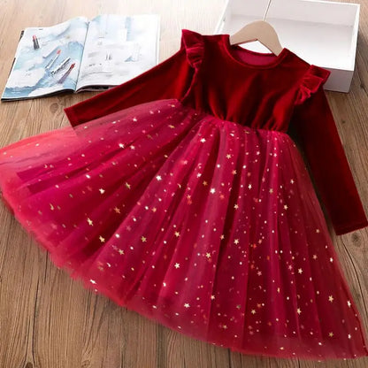 Sequin Girls Princess Party Dresses for Kids