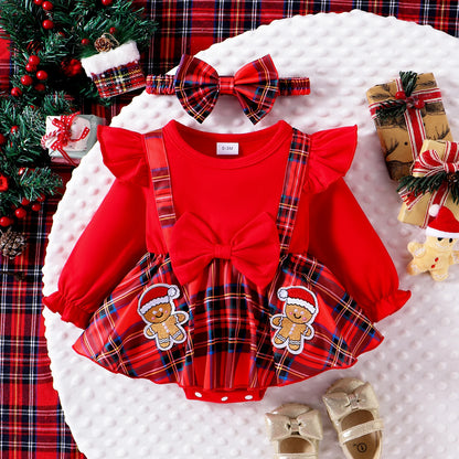 Christmas Plaid Skirt Outfit for Kid's