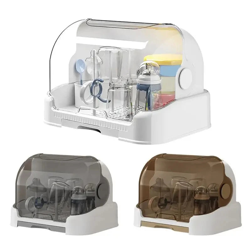 BottleMate™ Toddler Bottle Storage & Drying Rack – Portable Drip Tray Organizer for Maternity Use