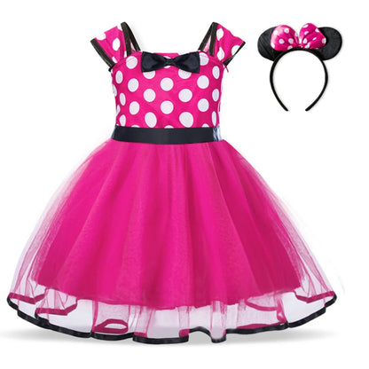 Cute Baby Girl Minnie Mouse Polka Dot Dress