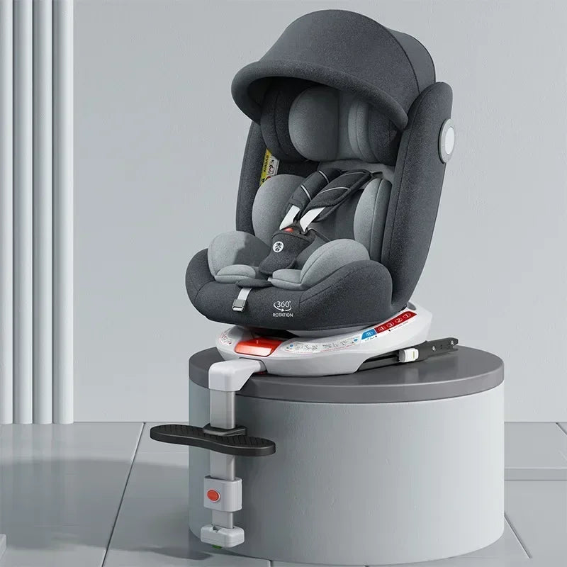 TM™ ISOFIX Child Safety Car Seat – 360° Rotatable Travel Seat for Newborn to 12 Years