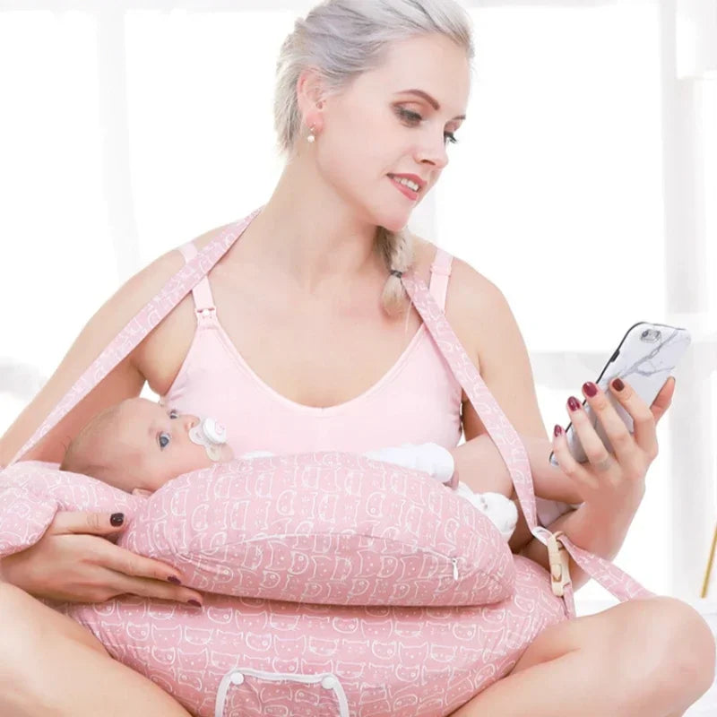 Multifunctional Baby Nursing Pillow with Strap – Soft Newborn Feeding Pillow