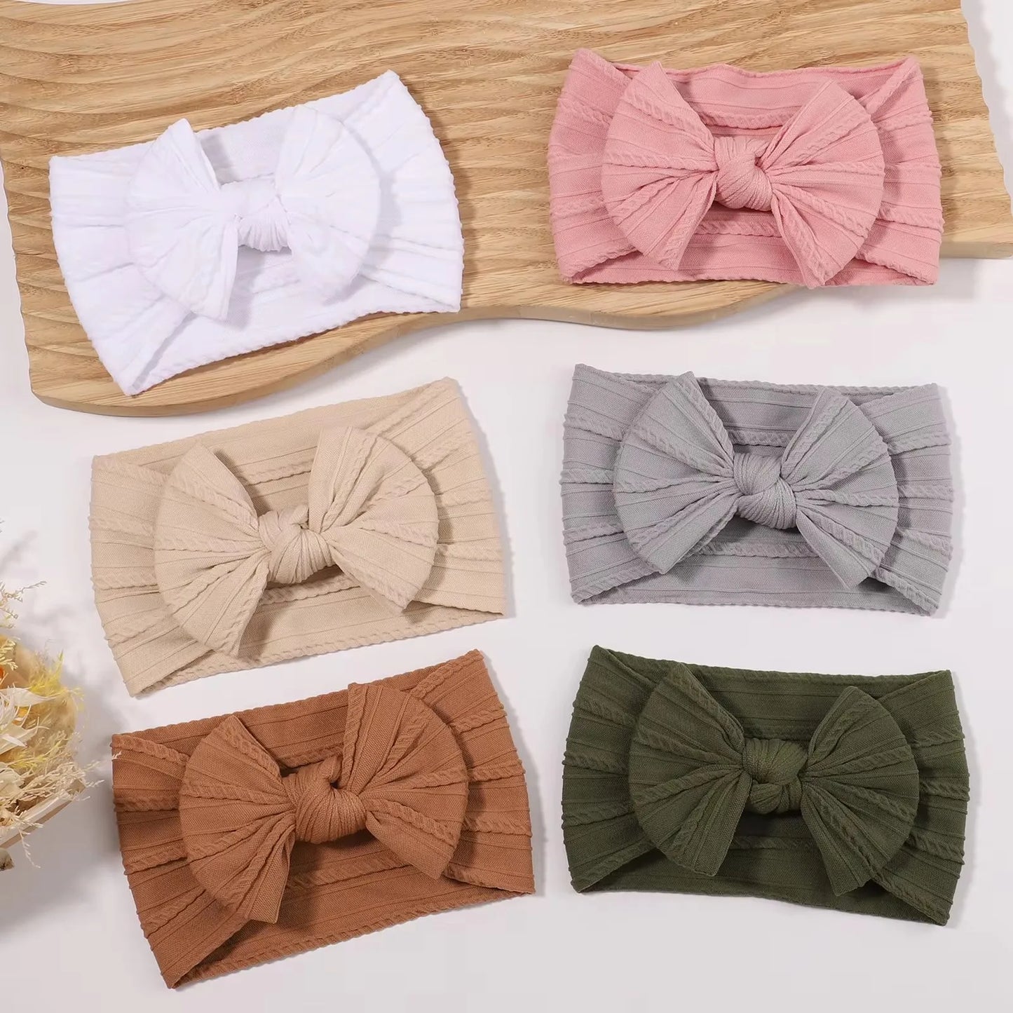 LittleCrown™ Baby Headband – Soft Cotton Blend Stretchy Bow for Newborns