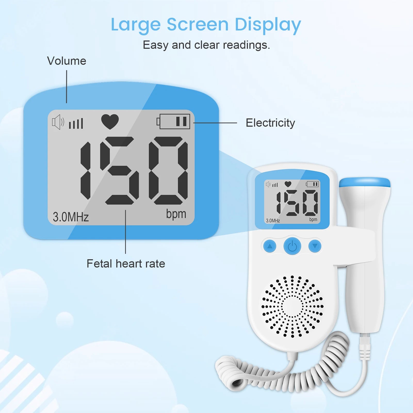 JBMBHC™ T502 3MHz Fetal Doppler