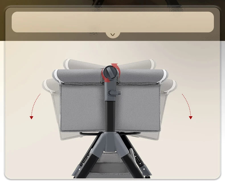 SnugNest™ Foldable Baby Crib Portable Bassinet with Changing Table, Storage & Mosquito Net