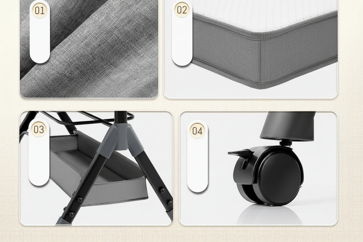 SnugNest™ Foldable Baby Crib Portable Bassinet with Changing Table, Storage & Mosquito Net