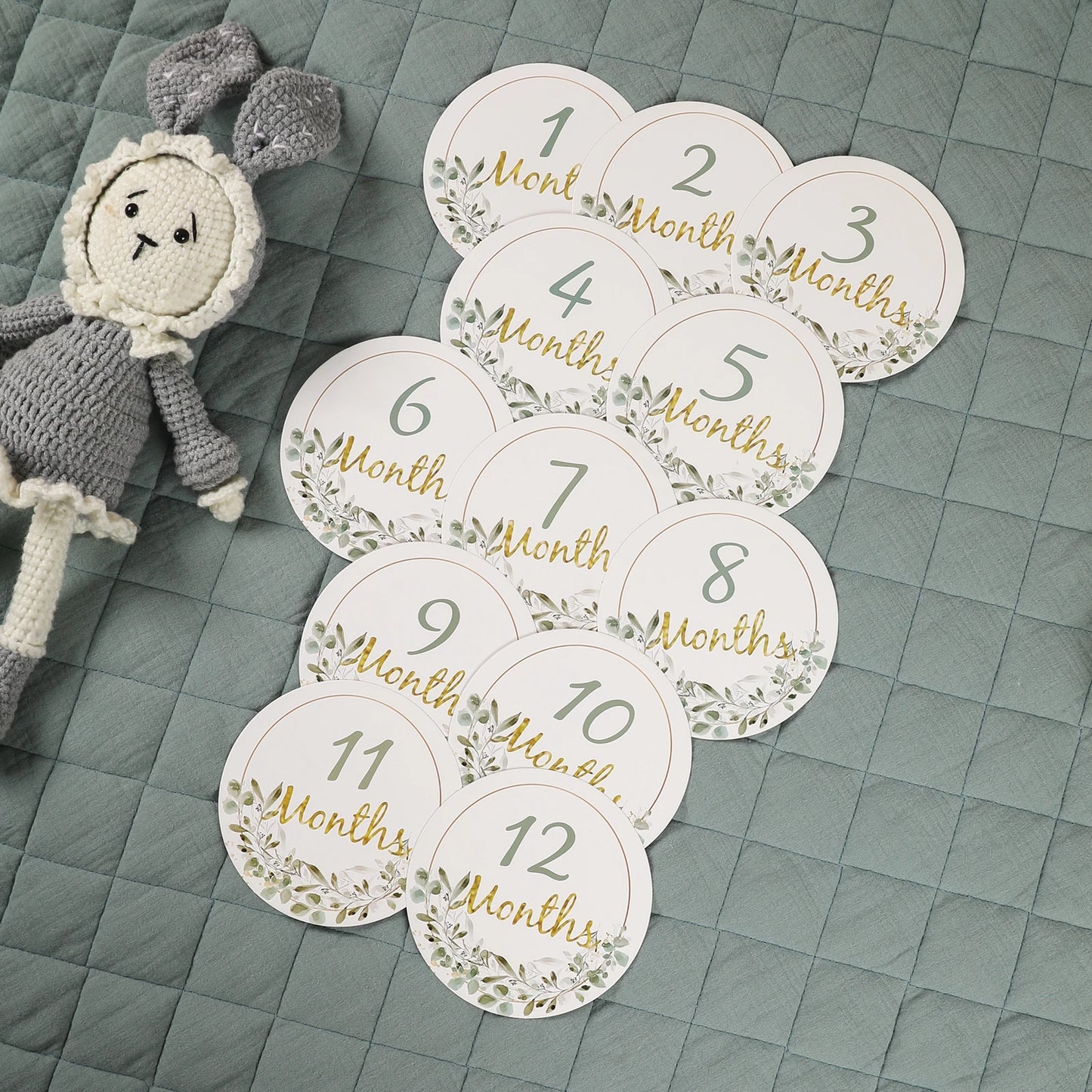 Wooden Baby Milestone Age Cards Set