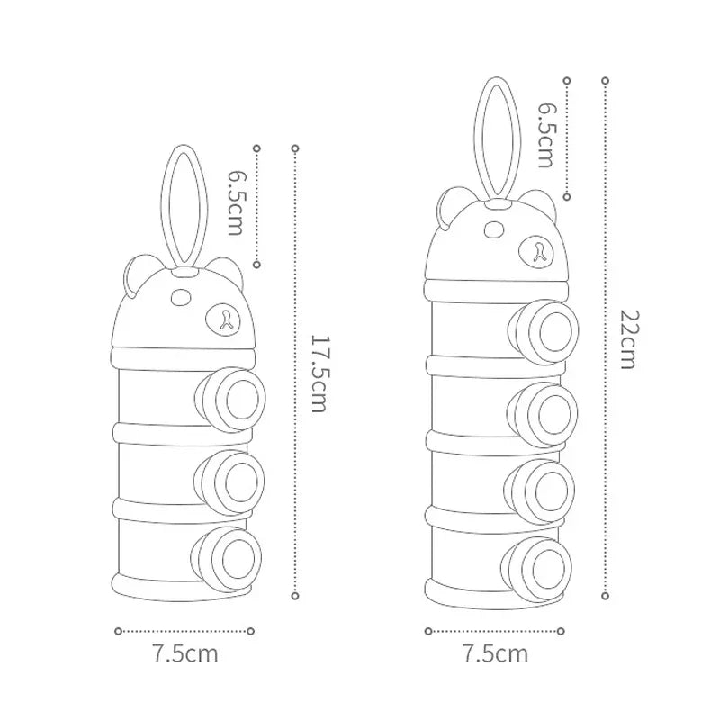 3Pcs/4Pcs Baby Formula Milk Storage Box