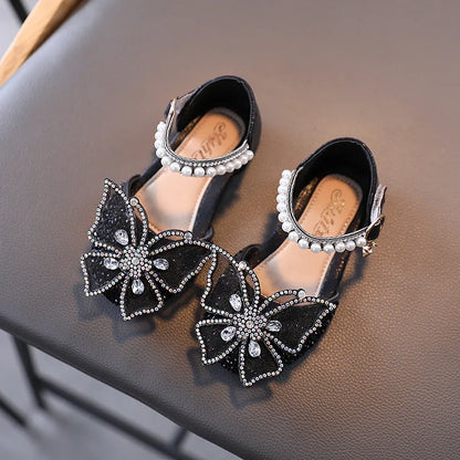 Girls Rhinestone Bow Sandals