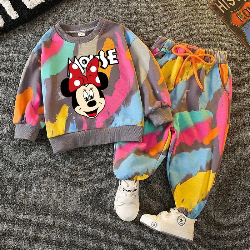 Minnie Mouse Full Print Sweatshirt & Pants Set