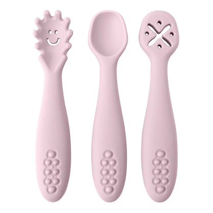 3PCS Cute Baby Learning Spoons Set