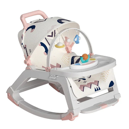 DreamNest™ 5-in-1 Baby Rocking Chair | Multi-Functional Bouncer, Seat, Rocker, Dining & Trolley