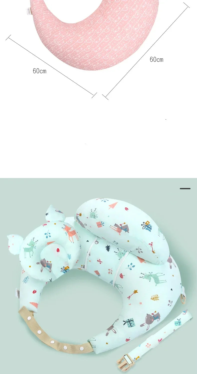 Multifunctional Baby Nursing Pillow with Strap – Soft Newborn Feeding Pillow