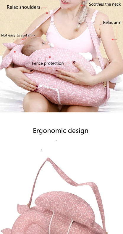 Multifunctional Baby Nursing Pillow with Strap – Soft Newborn Feeding Pillow